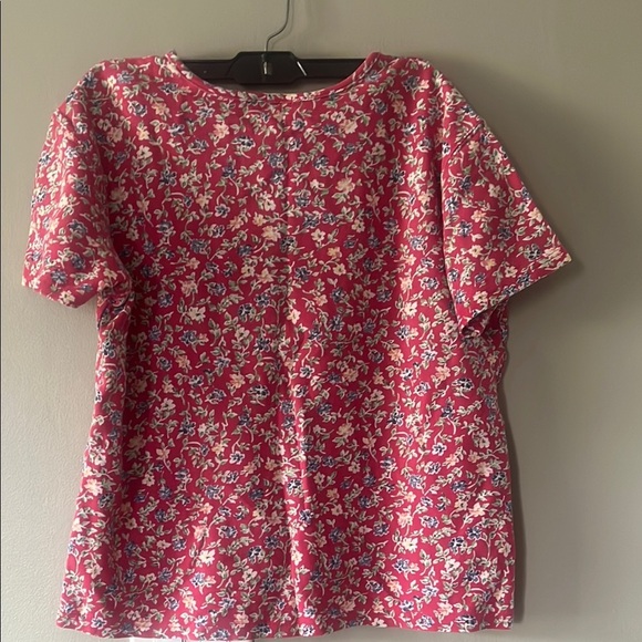 Talbots Red Boxy Short Sleeve Blouse - Picture 3 of 4